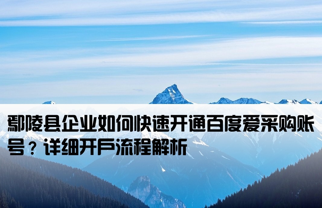 鄢陵县百度爱采购开户