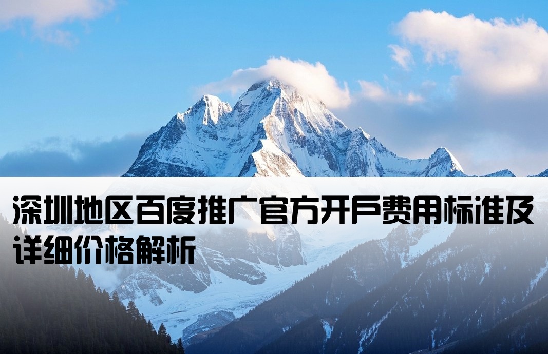 深圳正规百度开户多少钱