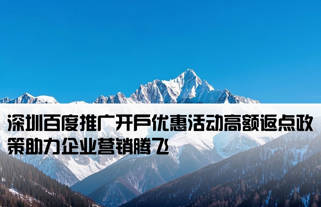 深圳百度推广开户返点