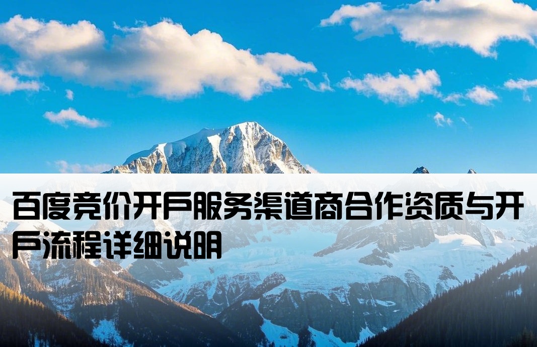 渠道商百度竞价开户要求